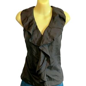 Banana Republic dark gray SILK blouse